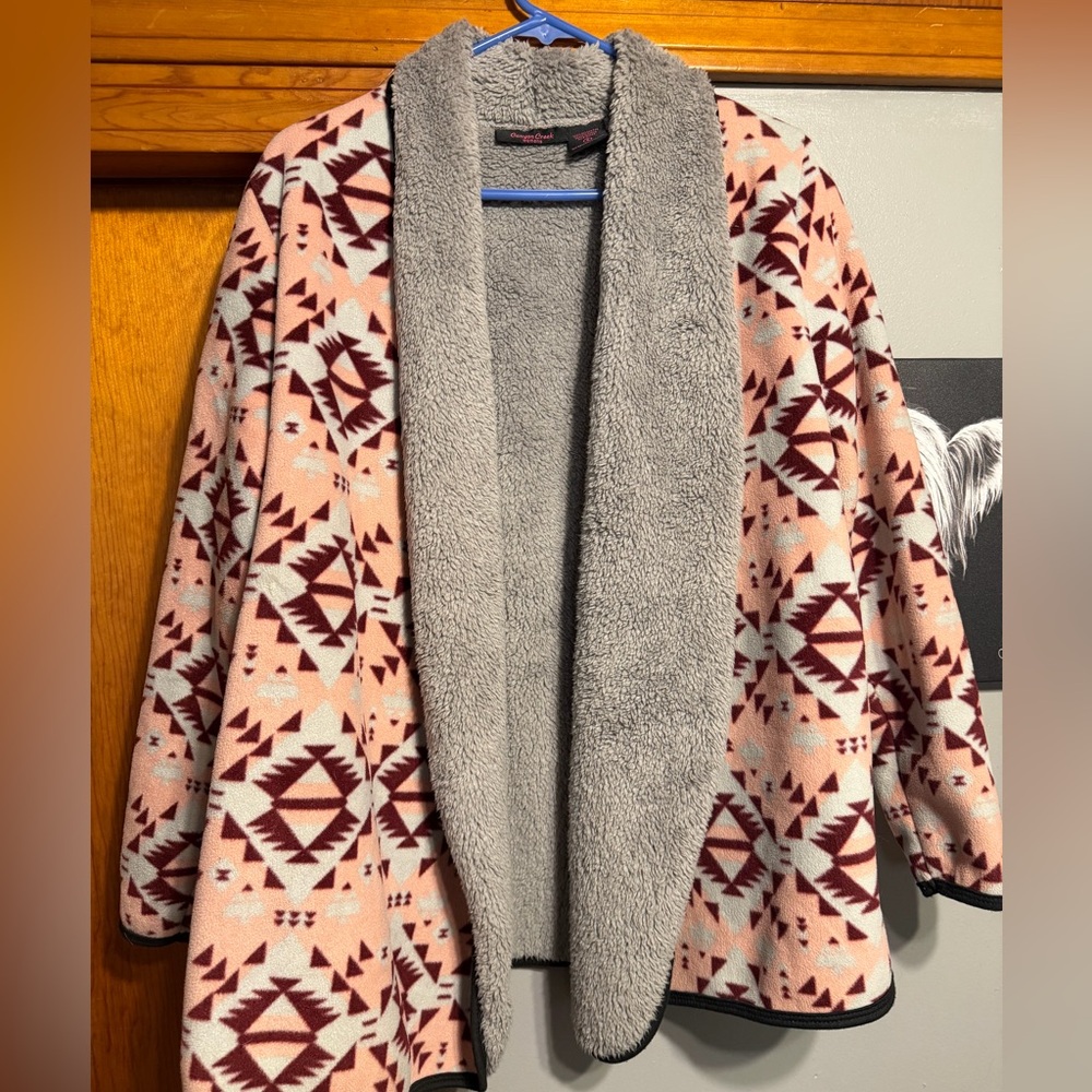 Tribal Patterned Jacket With Gray Lining - image 1